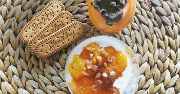 Cheesecake d’autunno con caco e biscotti Gentilini cheesecake autunno