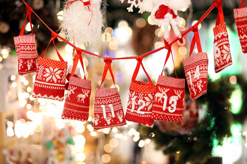 calendario di Natale sacchetto regalo di alta qualità in cotone YHBX Calendario dell'Avvento da riempire da appendere 